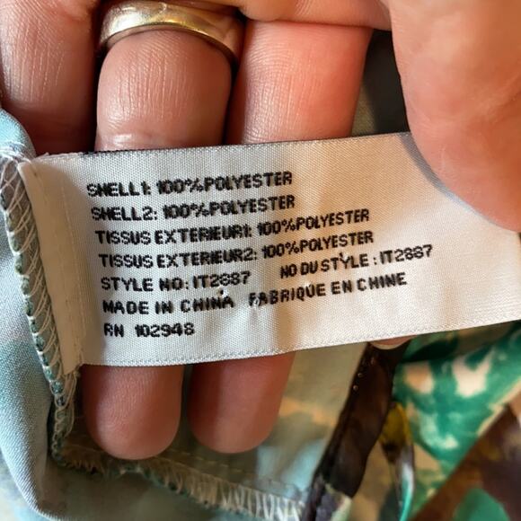 Tulle Flower Floral Overlay Sheer Blouse Large - Picture 7 of 7